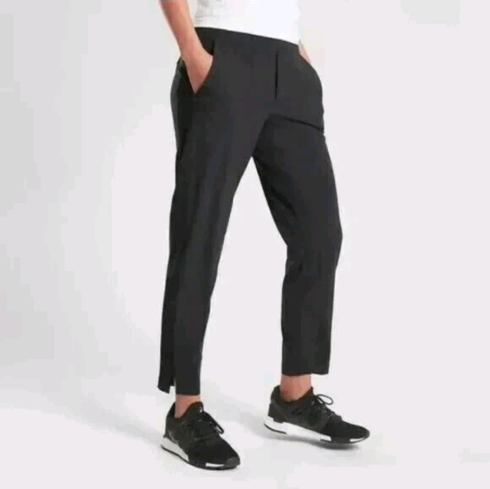 Athleta Brooklyn Ankle Pant Trousers Black Womens Size 0 EUC Athleisure Street - Picture 2 of 13